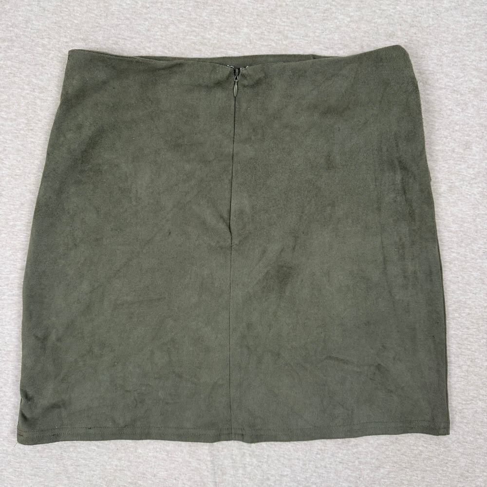 Altard State Olive Green Faux Suede Wrap Mini Skirt Medium Style HF19H112 - Picture 5 of 5